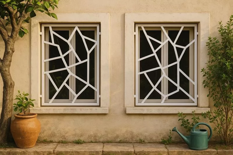 Grille de défense originale sur mesure en acier, moderne et aérée, design, à Aix-en-Provence, métallerie et ferronnerie FIMSAI