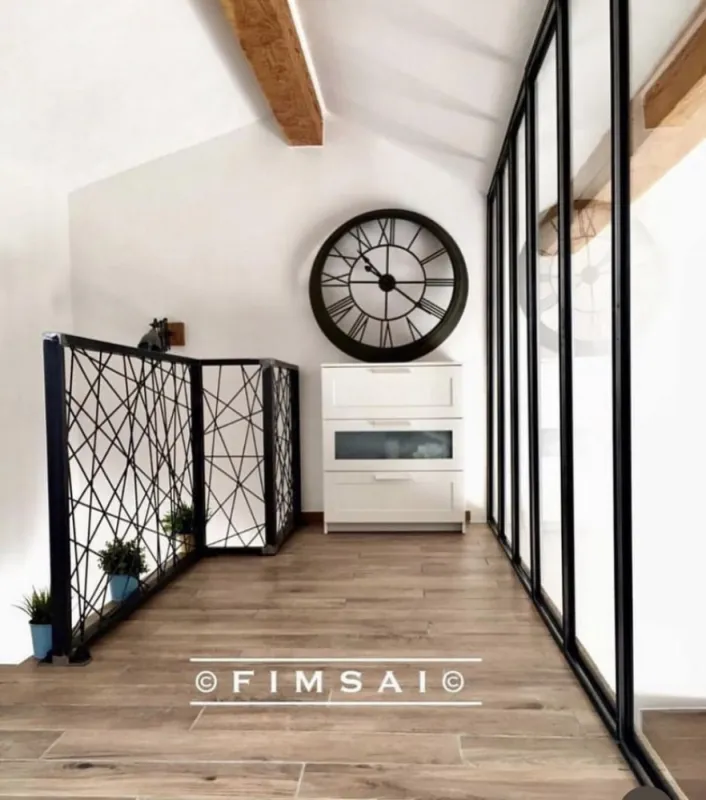 Verrière, Châssis paroi vitrée toute hauteur sur mesure mezzanine FIMSAI Métallerie Ferronnerie Martigues Bouches du Rhône 